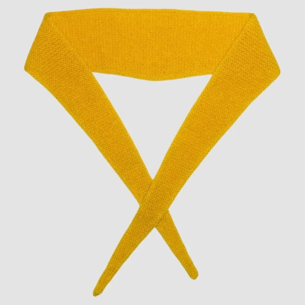 Sophie Scarf 100% Peruvian Wool Yellow Neck Warmer Neckerchief Hand Knitted